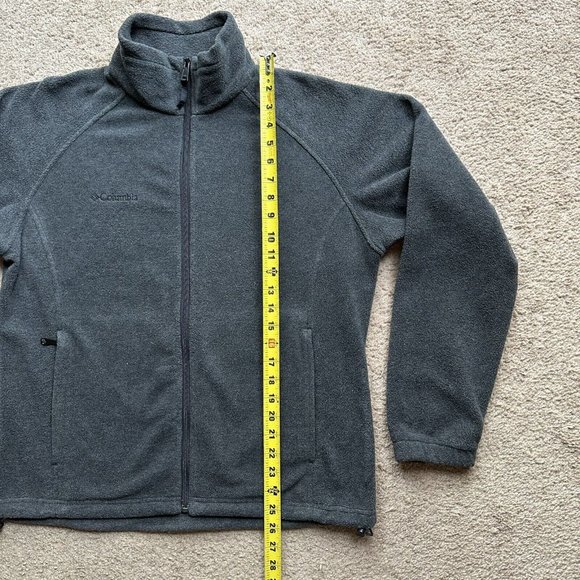 Columbia Jacket Mens Large Grey Full Zip Mock Neck Fleece Pockets Athletic - Picture 7 of 12